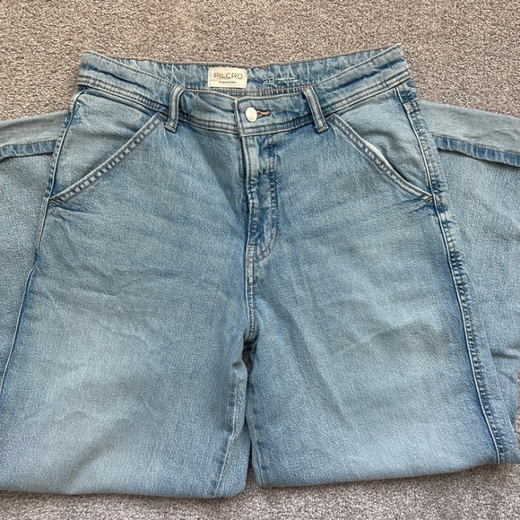 Pilcro Mason High-Rise relaxed gaucho ankle jeans Light Blue Wide Leg Sz.28 - Picture 7 of 10